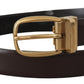 Elegant Dark Brown Leather Belt