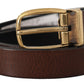 Elegant Leather Belt with Engraved Buckle