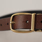 Elegant Leather Belt with Engraved Buckle
