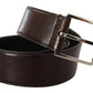Elegant Black Patent Leather Belt with Logo Buckle