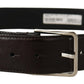 Elegant Black Patent Leather Belt with Logo Buckle