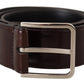 Elegant Black Patent Leather Belt with Logo Buckle