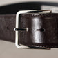 Elegant Black Patent Leather Belt with Logo Buckle