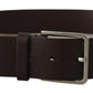 Elegant Dark Brown Leather Belt