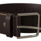 Elegant Dark Brown Leather Belt