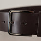 Elegant Dark Brown Leather Belt