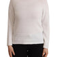 Elegant White Cotton Pullover Sweater