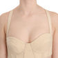 Elegant Beige Bustier Cropped Corset Top