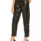 Chic Eco-Leather Trousers with Side Zip