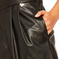Chic Eco-Leather Trousers with Side Zip