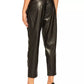 Chic Eco-Leather Trousers with Side Zip