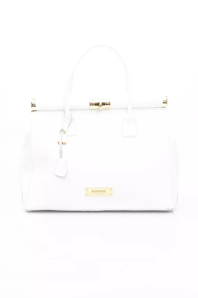 White Leather Women Handbag