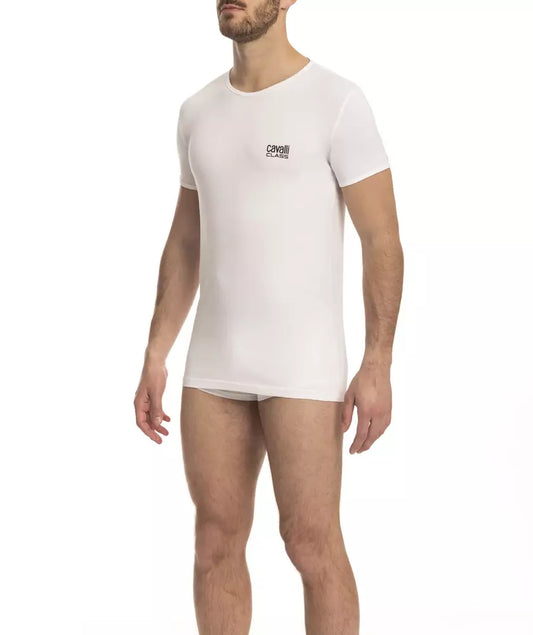White Cotton Men T-Shirt