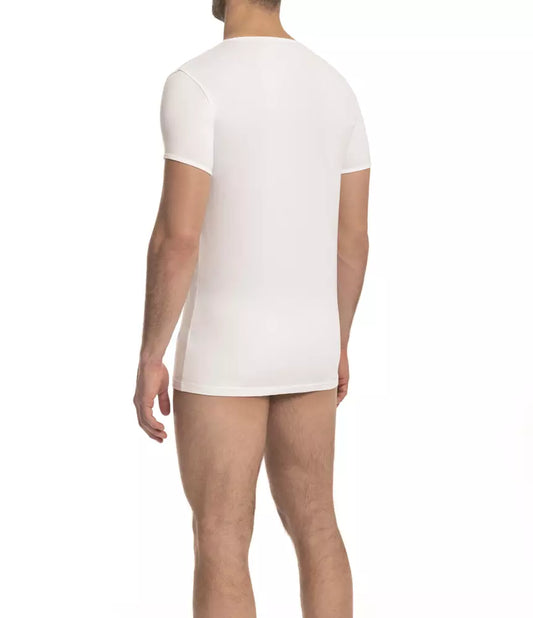 White Cotton Men T-Shirt