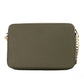 Jet Set Large East West Olive Leather Crossbody Handbag Purse