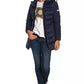 Chic Blue Technical Fabric Jacket with Hood