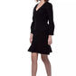 Elegant Black V-Neck Sheath Dress