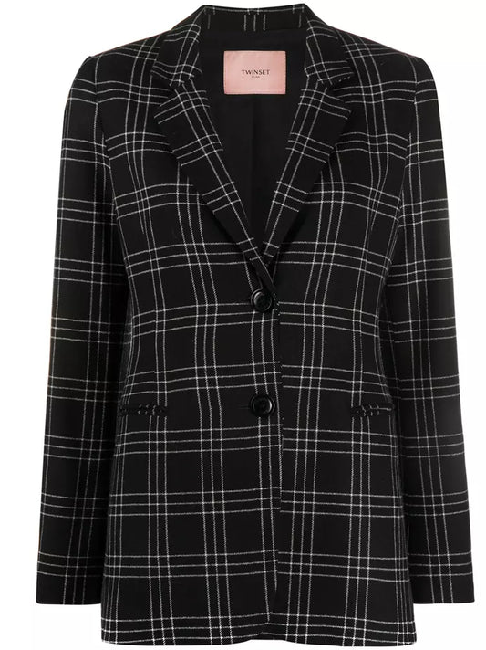 Elegant Checked Blazer Jacket