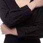 Elegant Black V-Neck Sheath Dress
