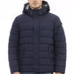 Blue Polyester Men Jacket