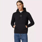 Elegant Cotton Blend Black Hoodie for Men
