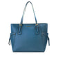 Voyager Large Dark Chambray Pebble Leather East West Tote Bag Purse
