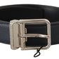 Elegant Navy Blue Leather Belt