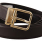 Elegant Leather Logo Engraved Belt