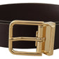 Elegant Dark Brown Leather Belt