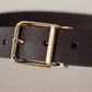Elegant Dark Brown Leather Belt