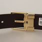 Elegant Dark Brown Leather Belt