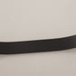 Elegant Black Leather Belt with Metal Buckle
