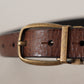 Elegant Leather Belt with Metal Buckle