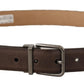 Elegant Leather Belt with Metal Buckle