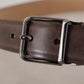 Elegant Leather Belt with Metal Buckle