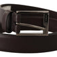 Elegant Dark Brown Leather Belt