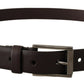 Elegant Dark Brown Leather Belt