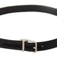 Black Canvas Silver Tone Metal Buckle Men Belt