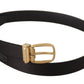 Elegant Silk Leather Buckle Belt