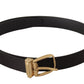 Elegant Silk Leather Buckle Belt