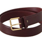 Elegant Leather Belt with Metal Buckle