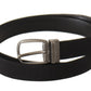 Elegant Black Leather Gents Belt