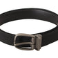 Elegant Black Leather Gents Belt
