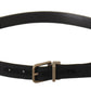 Elegant Black Leather Eye-Catching Belt