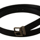 Elegant Black Leather Luxury Belt