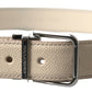 Chic Beige Italian Leather Belt