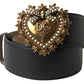 Elegant Black Leather Devotion Belt