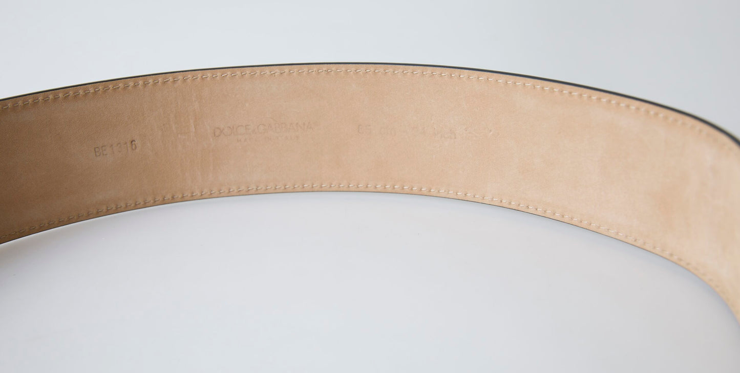 Elegant Black Leather Devotion Belt