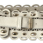 Elegant White Leather Wide Belt