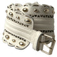 Elegant White Leather Wide Belt
